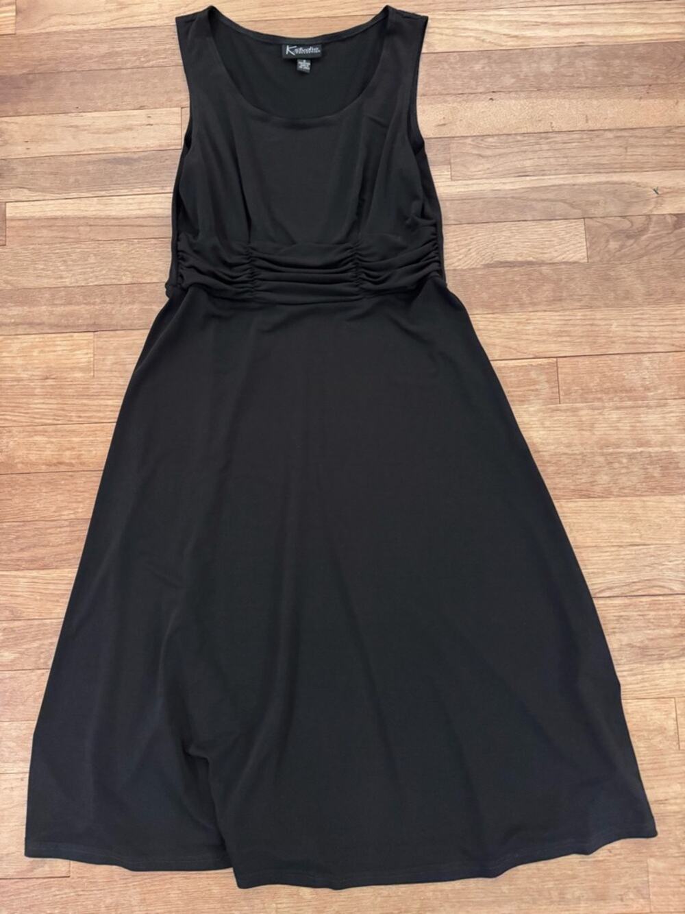 K Studio Collection Women's Black Midi Sleeveless Ruched Dress - Size 6
 b92